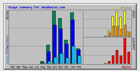Gráfico de barras tráfico de akademias.com